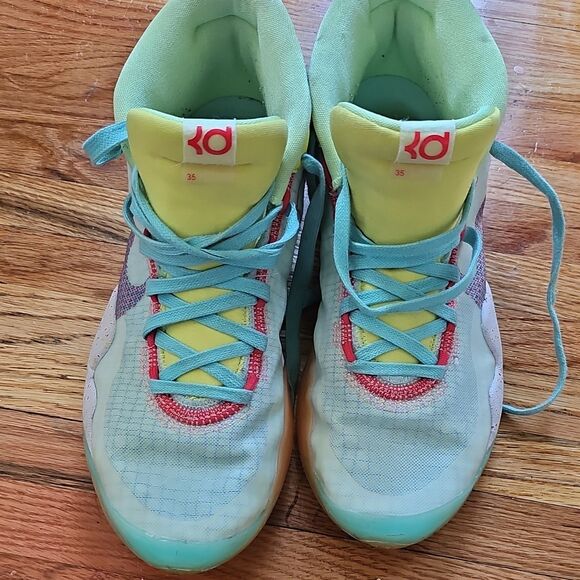 Nike KD 12 Light Blue Yellow Pink Polka Dot Mid Top Basketball Sneakers main image 7